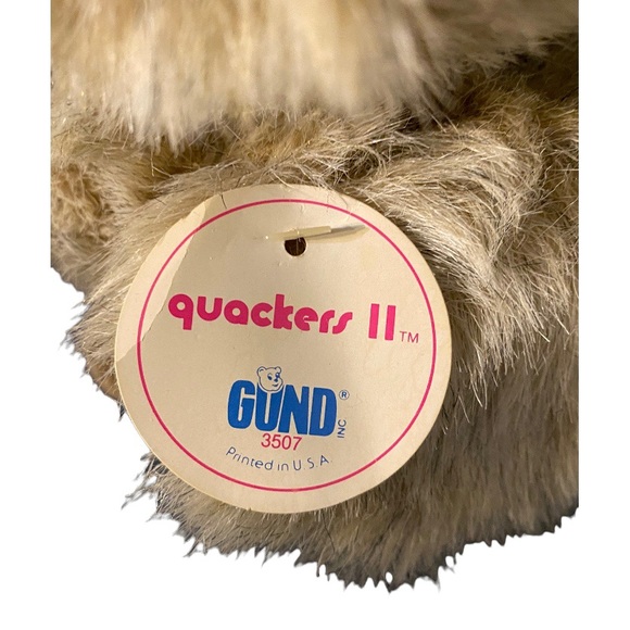 Vintage 1979 GUND Quackers II Duck Chicken Plush Stuffed Animal 10” Brown Tags - Picture 3 of 5